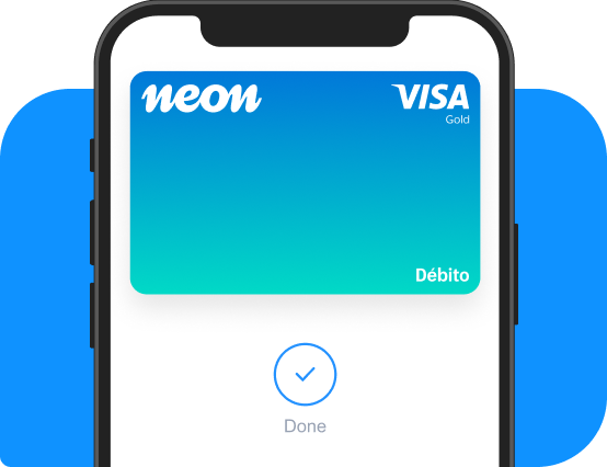 Tela de celular mostrando cartão virtual Neon