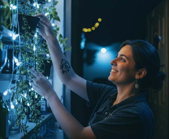 Mulher cuidado de plantas