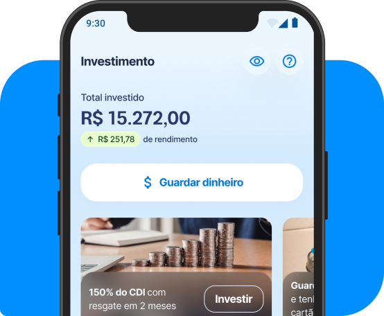 Tela de celular mostrando investimentos no aplicativo Neon