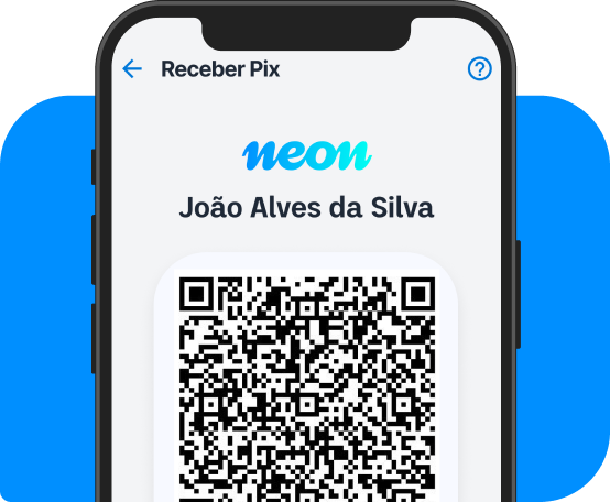 Tela de celular mostrando Pix no aplicativo Neon