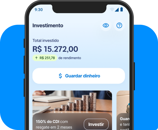Tela de celular mostrando investimentos no aplicativo Neon
