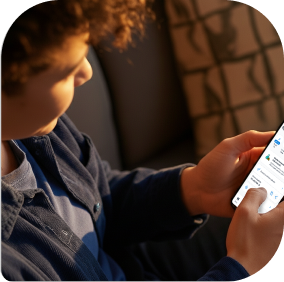 Mulher olhando para frente com luz em seu rosto