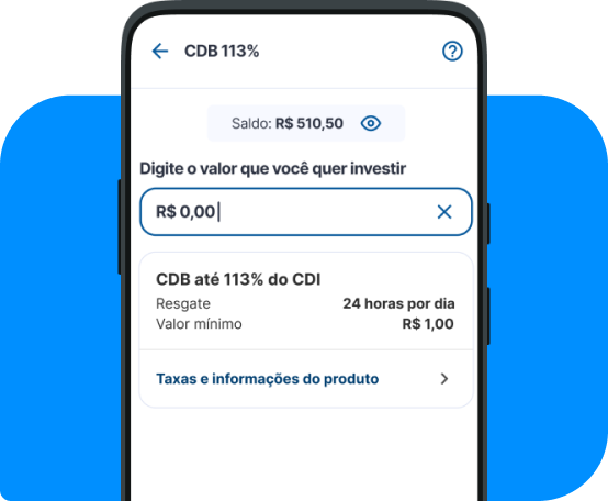 Tela de celular mostrando investimentos no aplicativo Neon