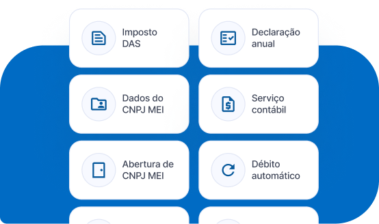 Lista de serviços disponíveis na área MEI no aplicativo Neon