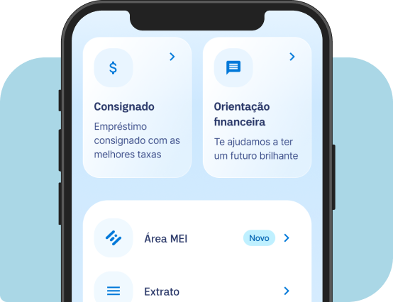 Celular mostrando a área MEI no aplicativo Neon