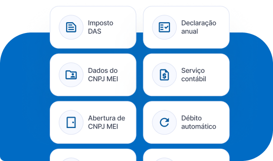 Lista de serviços disponíveis na área MEI no aplicativo Neon