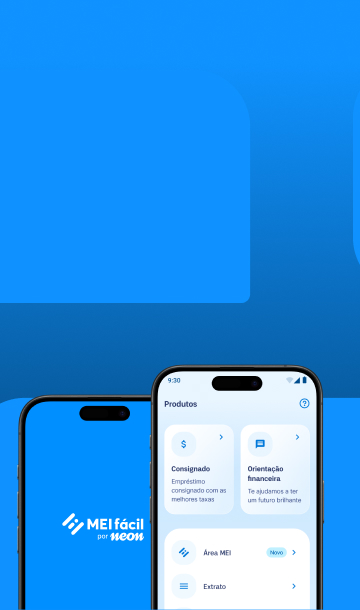 Tela de celular mostrando a área MEI no aplicativo Neon