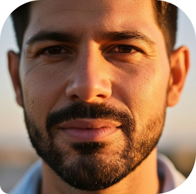 Homem olhando para frente