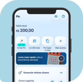Tela de Pix do aplicativo Neon