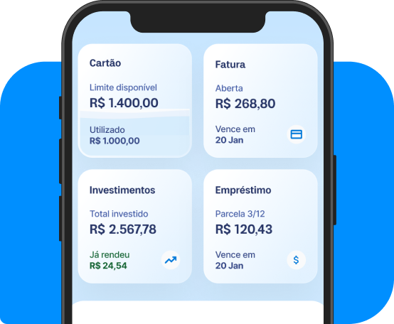 Imagem da tela inicial do aplicativo Neon